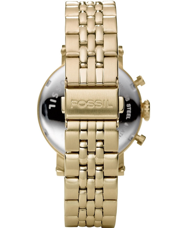 Fossil Boyfriend Chronograph Gold Dial Gold Steel Strap Watch for Women - ES2197 Buy Now By Fossil