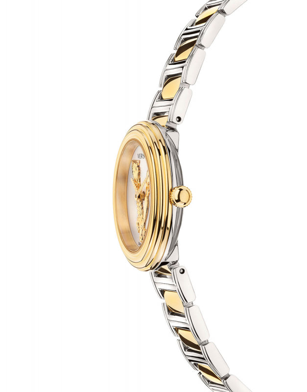 Versace Virtus Quartz White Dial Two Tone Steel Strap Watch For Women - VET300721 Buy Now By Versace