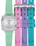 Tissot T Lady Lovely Square Silver Dial Light Green Leather Strap Watch for Women - T058.109.16.031.01 Buy Now By Tissot