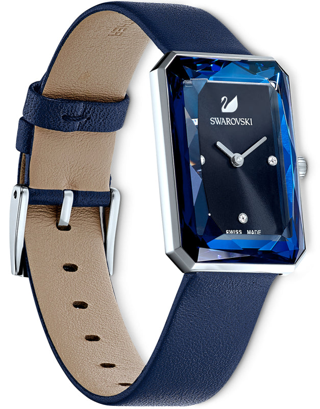 Swarovski Uptown Crystal Blue Dial Blue Leather Strap Watch for Women - 5547713 Buy Now By Swarovski