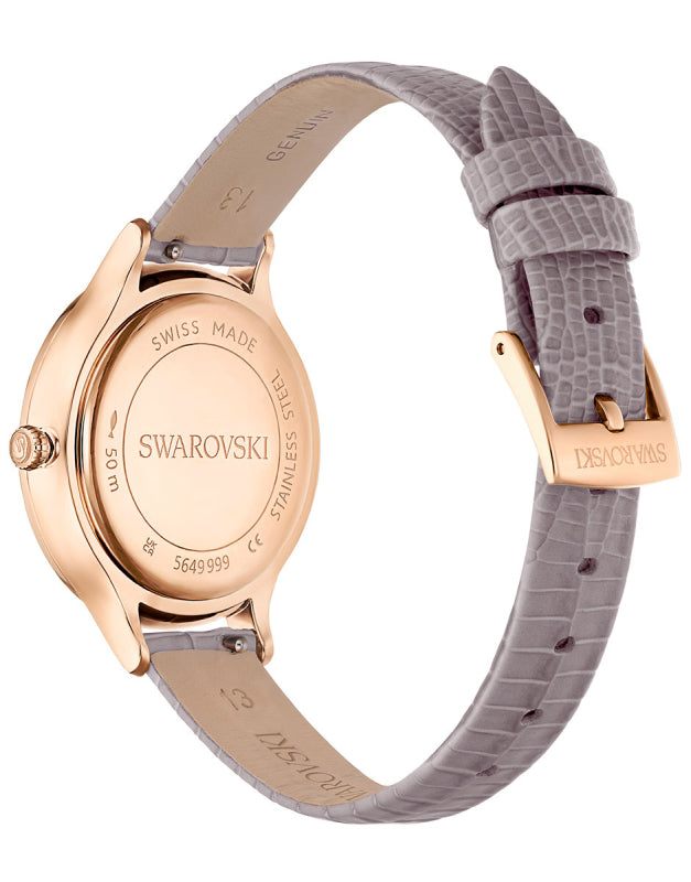 Swarovski Octea Nova Beige Dial Grey Leather Strap Watch for Women - 5649999 Buy Now By Swarovski
