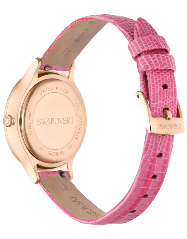 Swarovski Octea Nova Pink Dial Pink Leather Strap Watch for Women - 5650030 Buy Now By Swarovski