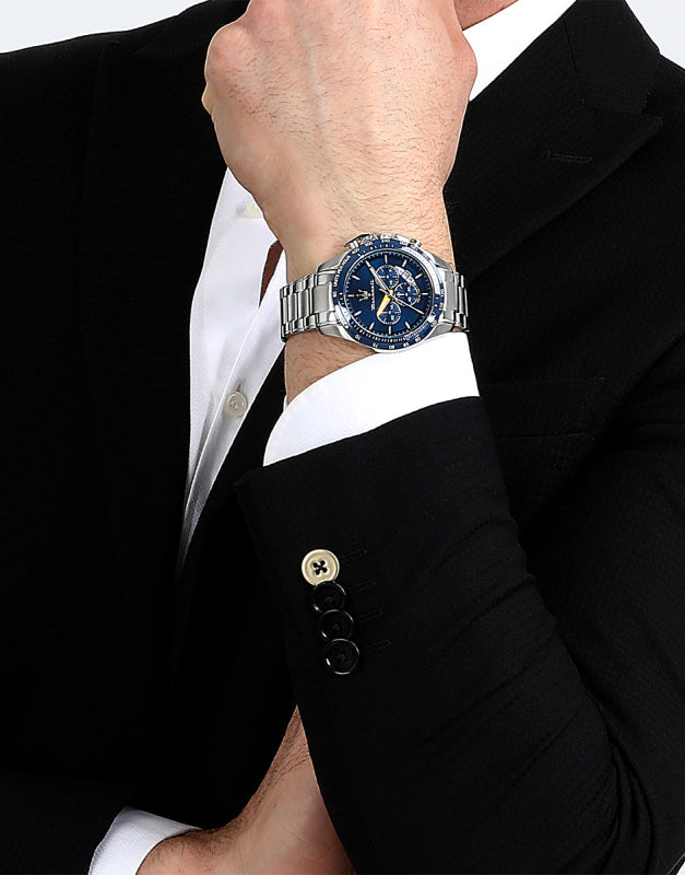 Maserati Traguardo Chronograph Modena Edition Blue Dial Silver Steel Strap Watch For Men - R8871612039 Buy Now By Maserati