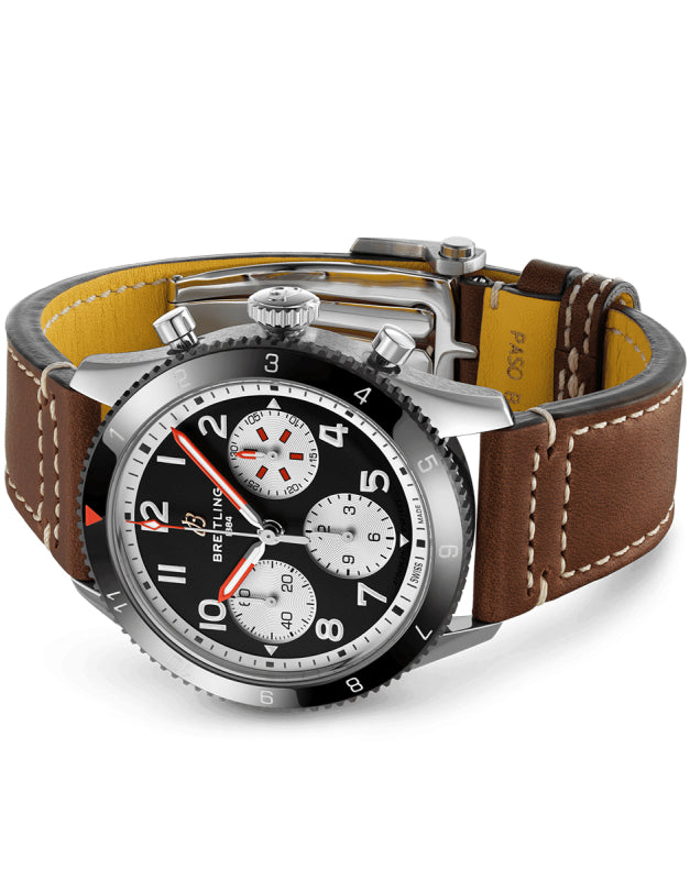 Breitling Avi Chronograph 42 Mosquito Black Dial Brown Leather Strap Watch for Men - Y233801A1B1X1 Buy Now By Breitling