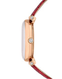 Swarovski Crystalline Wonder Silver Dial Red Leather Strap Watch for Women - 5656905 Buy Now By Swarovski