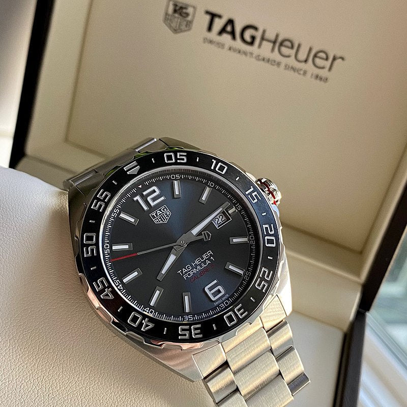 Tag Heuer Formula 1 Calibre 5 Chronograph Anthracite Dial Silver Steel Strap Watch for Men - WAZ2011.BA0842 Buy Now By Tag Heuer
