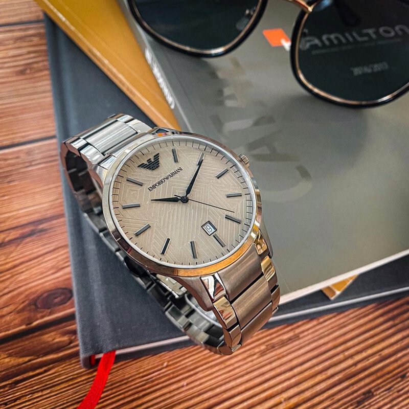 Emporio Armani Renato Quartz Grey Dial Grey Steel Strap Watch For Men - AR11120 Buy Now By Emporio Armani