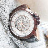 Maserati Ingegno Automatic White Skeleton Dial Brown Leather Strap Watch For Men - R8821119003 Buy Now By Maserati