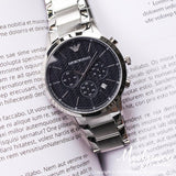 Emporio Armani Renato Chronograph Blue Dial Silver Steel Strap Watch For Men - AR2486 Buy Now By Emporio Armani