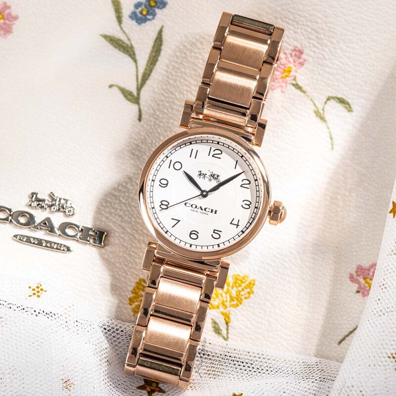 Coach Madison White Dial Rose Gold Steel Strap Watch for Women - 14502395 Buy Now By Coach