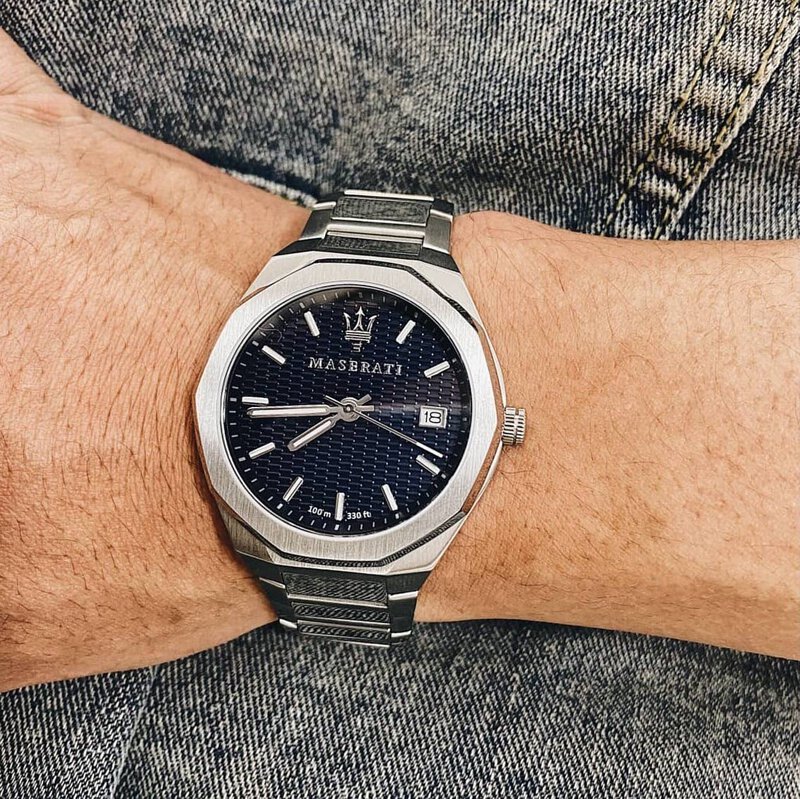 Maserati Stile Blue Dial Silver Steel Strap Watch For Men - R8853142006 Buy Now By Maserati