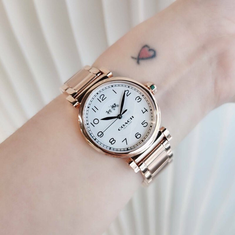 Coach Madison White Dial Rose Gold Steel Strap Watch for Women - 14502395 Buy Now By Coach