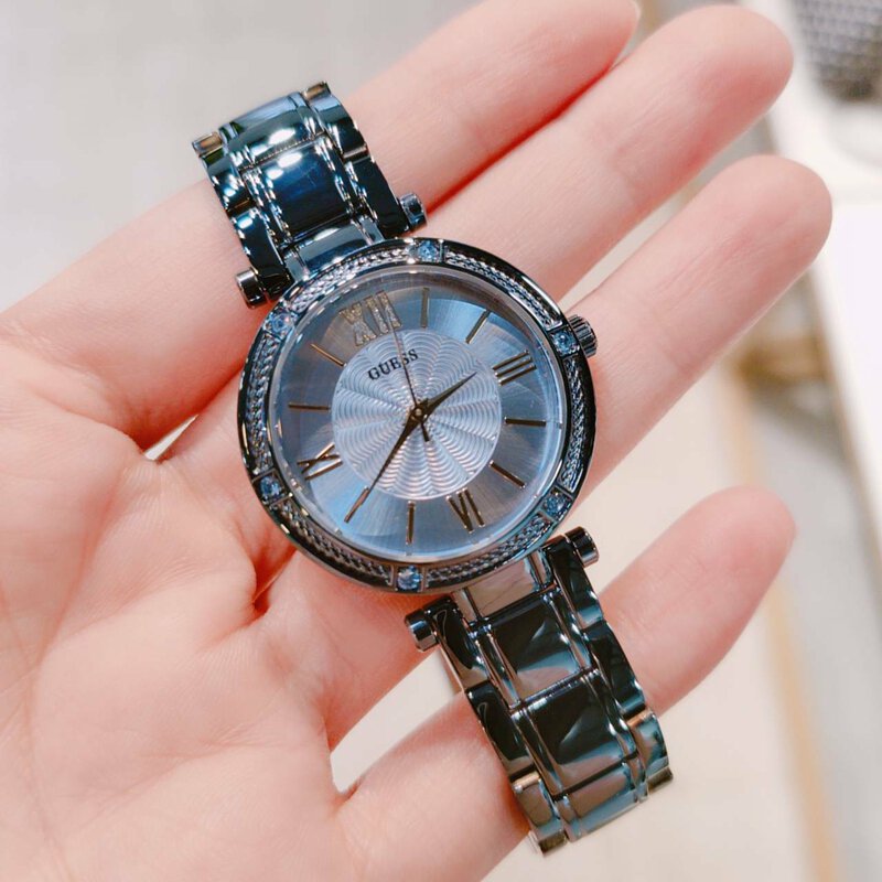Guess Park Ave Analog Quartz Blue Dial Blue Steel Strap Watch For Women - W0767L4 Buy Now By Guess