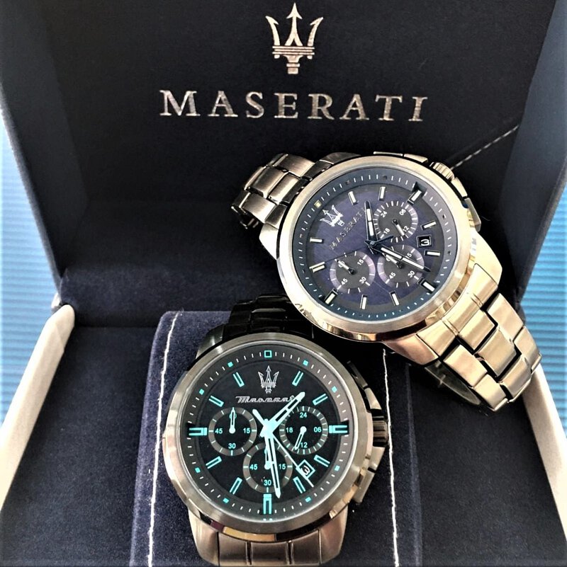 Maserati Successo Chronograph Blue Dial Black Steel Strap Watch For Men - R8873621005 Buy Now By Maserati