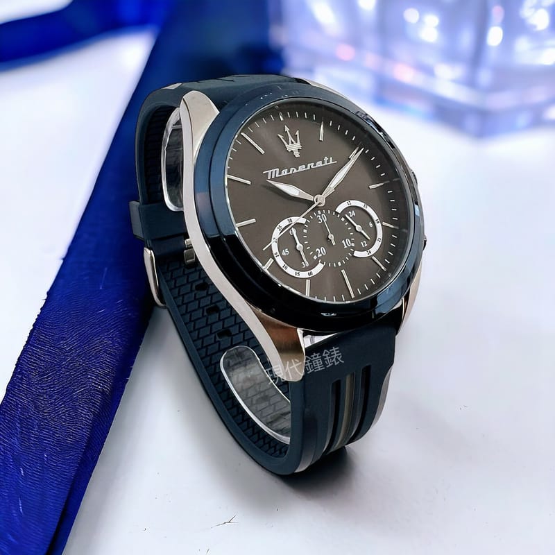 Maserati Traguardo Chronograph Blue Dial Black Silicone Strap Watch For Men - R8871612046 Buy Now By Maserati