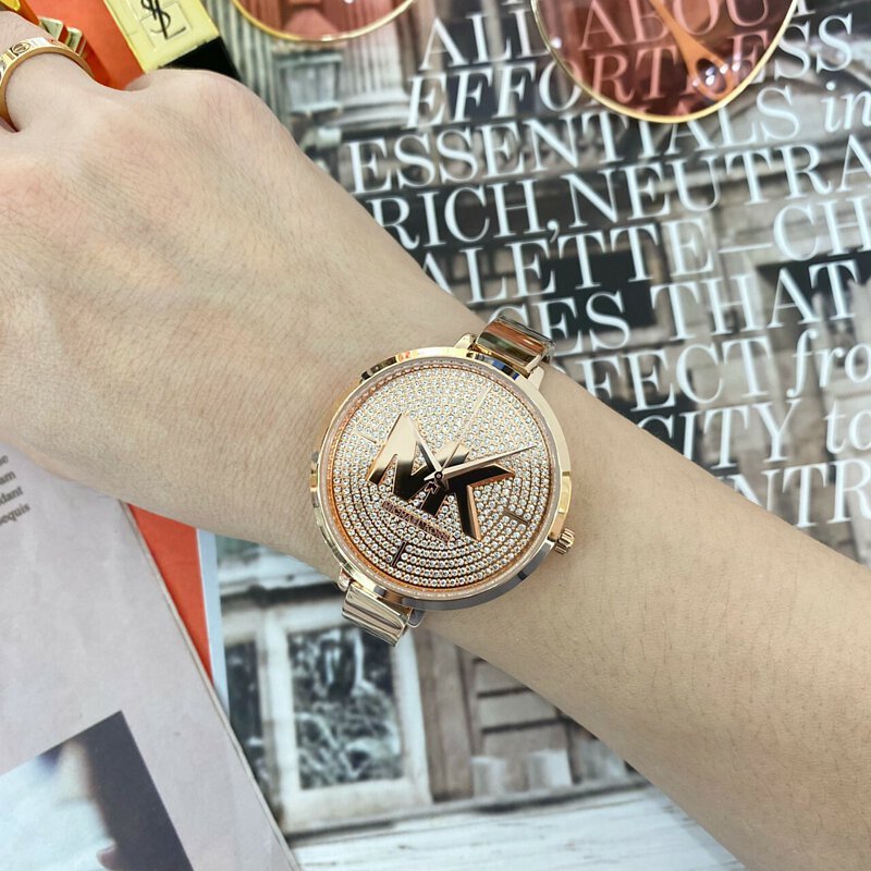 Michael Kors Charley Quartz Crystals Rose Gold Dial Rose Gold Steel Strap Watch For Women - MK4433 Buy Now By Michael Kors