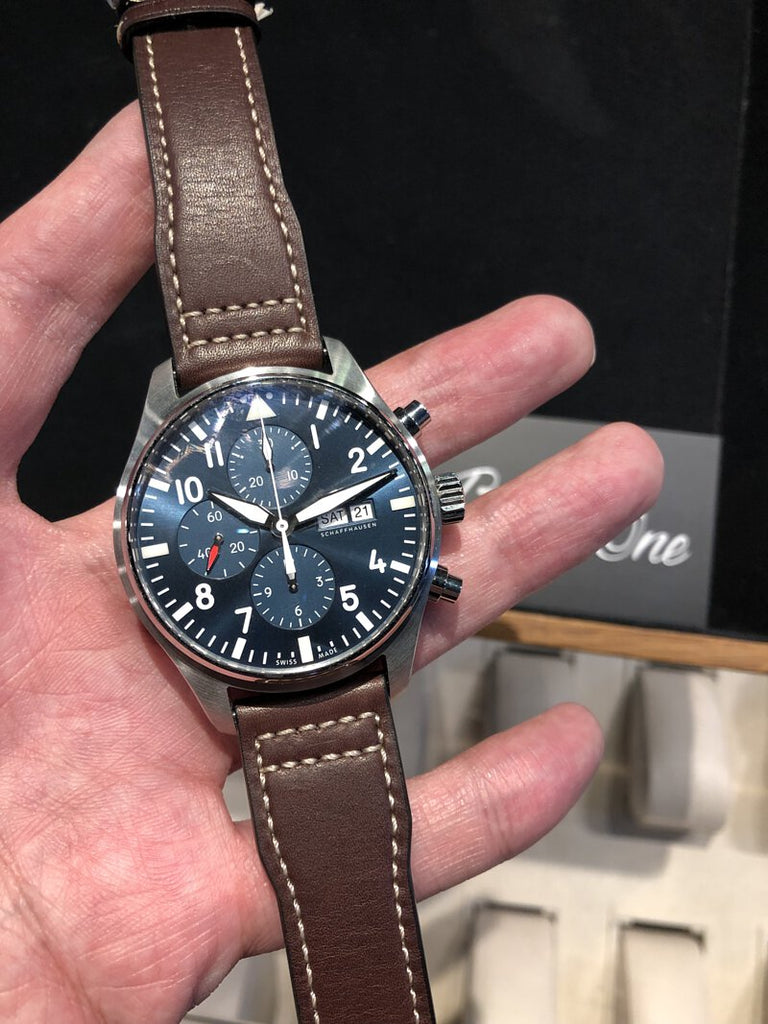 IWC Pilot’s Watch Chronograph Edition “Le Petit Prince” Blue Dial Brown Leather Strap Watch for Men - IW377714 Buy Now By IWC