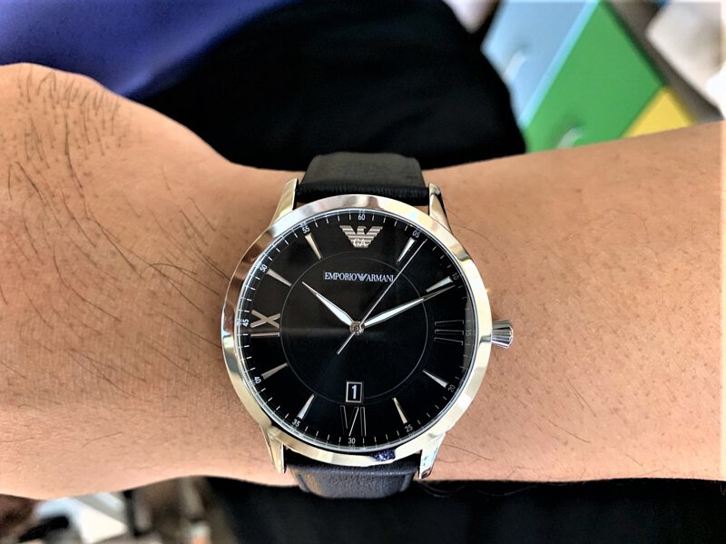 Emporio Armani Giovanni Analog Black Dial Black Leather Strap Watch For Men - AR11210 Buy Now By Emporio Armani