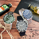 Emporio Armani Diver Automatic Green Dial Silver Steel Strap Watch For Men - AR60061 Buy Now By Emporio Armani