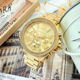 Michael Kors Wren Chronograph Gold Dial Gold Steel Strap Watch for Women - MK7428 Buy Now By Michael Kors