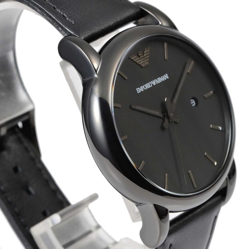 Emporio Armani Classic Black Dial Black Leather Strap Watch For Men - AR1732 Buy Now By Emporio Armani