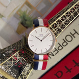 Daniel Wellington Classic Cambridge White Dial Two Tone NATO Strap Watch For Men - DW00100003 Buy Now By Daniel Wellington