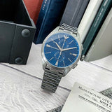 Emporio Armani Chronograph Quartz Blue Dial Grey Steel Strap Watch For Men - AR11481 Buy Now By Emporio Armani