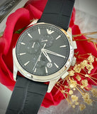 Emporio Armani Paolo Chronograph Black Dial Black Leather Strap Watch For Men - AR11530 Buy Now By Emporio Armani