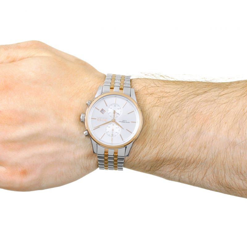 Hugo Boss Jet Silver Dial Two Tone Steel Strap Watch for Men - 1513385 Buy Now By Hugo Boss