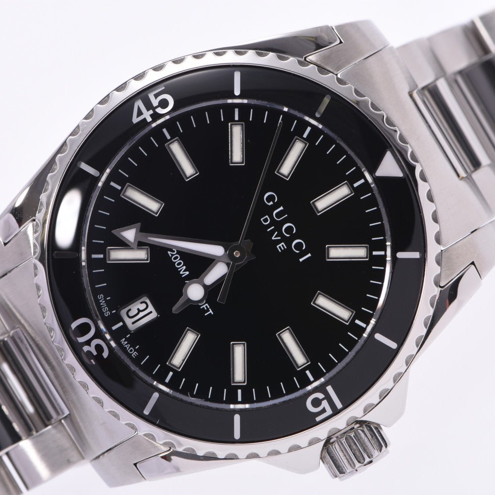 Gucci Dive Black Dial Silver Steel Strap Watch For Women - YA136403 Buy Now By Gucci