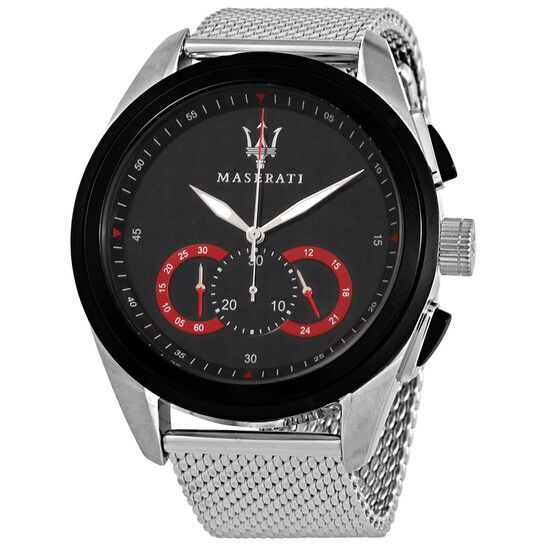 Maserati Traguardo Black Dial Silver Mesh Bracelet Watch For Men - R8873612005 Buy Now By Maserati