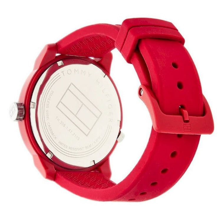 Tommy Hilfiger Denim Quartz Red Dial Red Rubber Strap Watch for Men - 1791480 Buy Now By Tommy Hilfiger