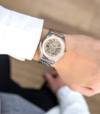 Emporio Armani Meccanico White Dial Two Tone Stainless Steel Watch For Men - AR60002 Buy Now By Emporio Armani