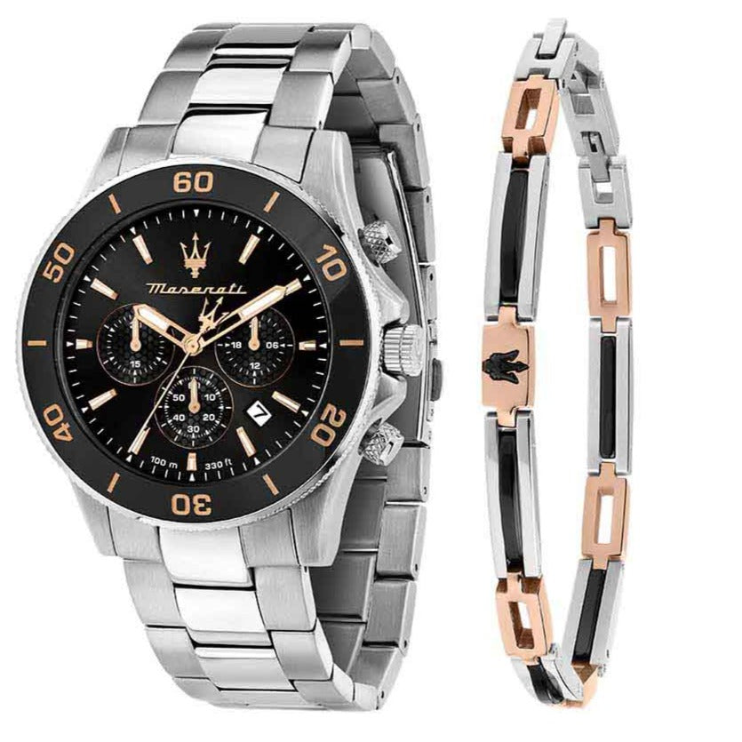 Maserati Competizione Chronograph Black Dial Silver Steel Strap Watch For Men - R8873600003 Buy Now By Maserati