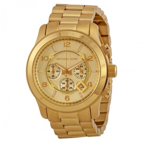 Michael Kors Runway Gold Dial Gold Steel Strap Watch for Men - MK8077 Buy Now By Michael Kors