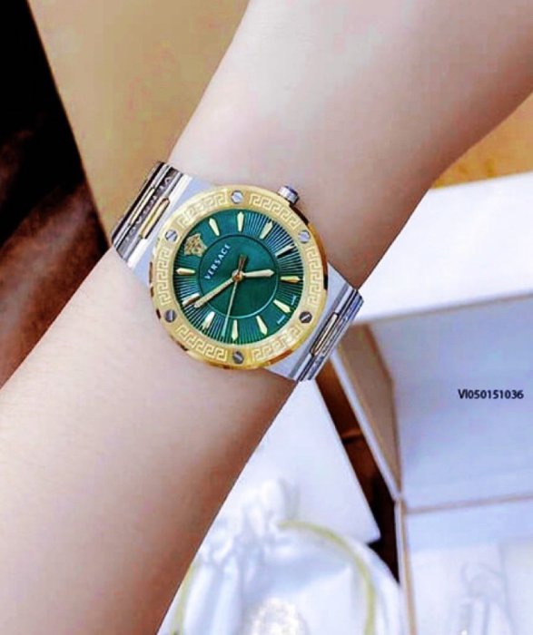 Versace Greca Green Dial Silver Steel Strap Watch for Women - VEVH00720 Buy Now By Versace