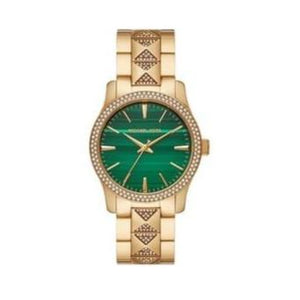 Michael Kors Runway Three Hand Green Dial Gold Steel Strap Watch For Women - MK7390 Buy Now By Michael Kors