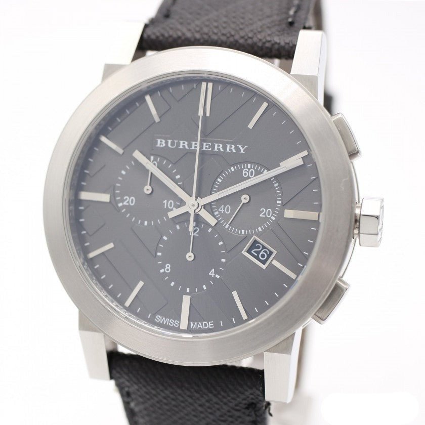 Burberry The City Grey Dial Black Leather Strap Watch for Men - BU9362 Buy Now By Burberry