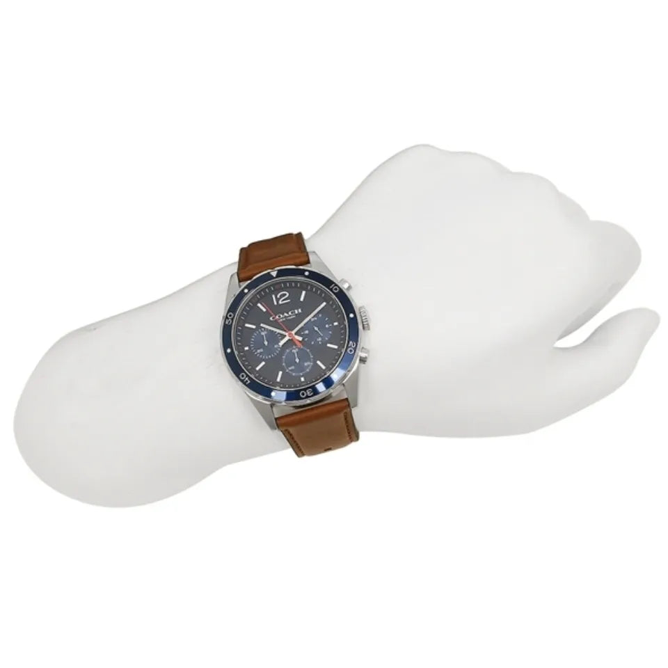 Coach Sullivan Sport Blue Dial Brown Leather Strap Watch for Men - 14606038 Buy Now By Coach