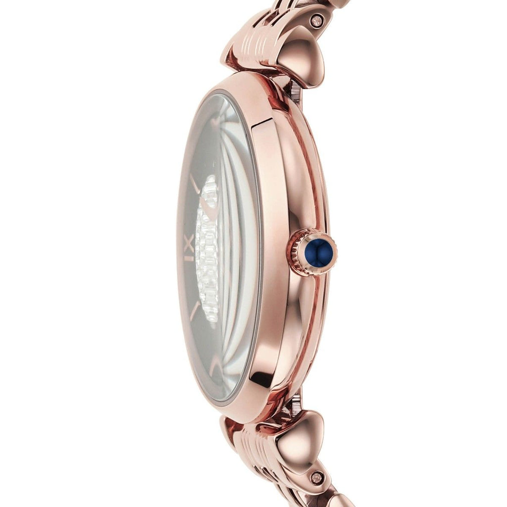 Emporio Armani Gianni T-Bar Quartz Crystals Black Dial Gold Steel Strap Watch For Women - AR11423 Buy Now By Emporio Armani