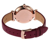 Emporio Armani Gianni T Bar Crystals Maroon Dial Maroon Leather Strap Watch for Women - AR11487 Buy Now By Emporio Armani