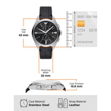 Emporio Armani Claudio Chronograph Black Dial Black Leather Strap Watch For Men - AR11542 Buy Now By Emporio Armani