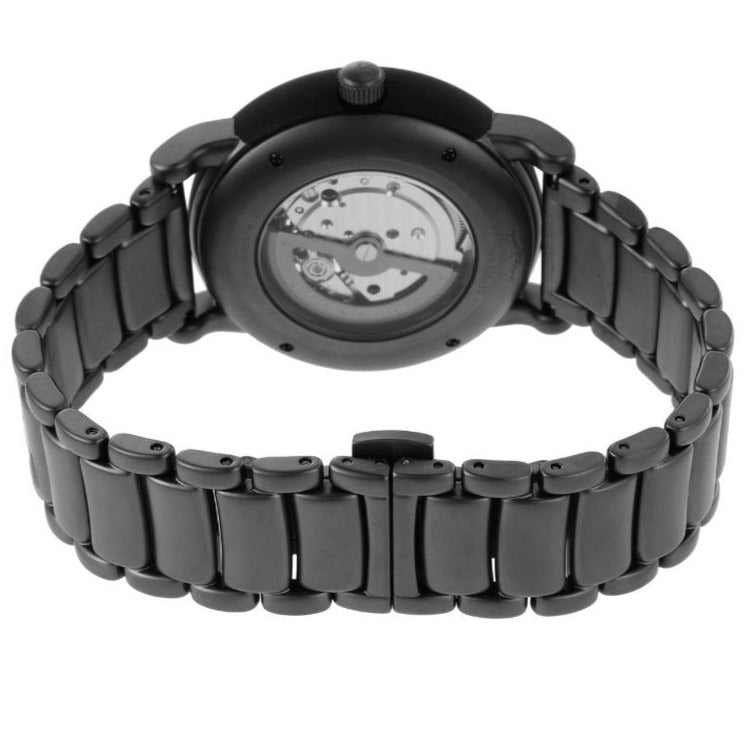 Emporio Armani Meccanico Automatic Black Dial Black Steel Strap Watch For Men - AR60010 Buy Now By Emporio Armani