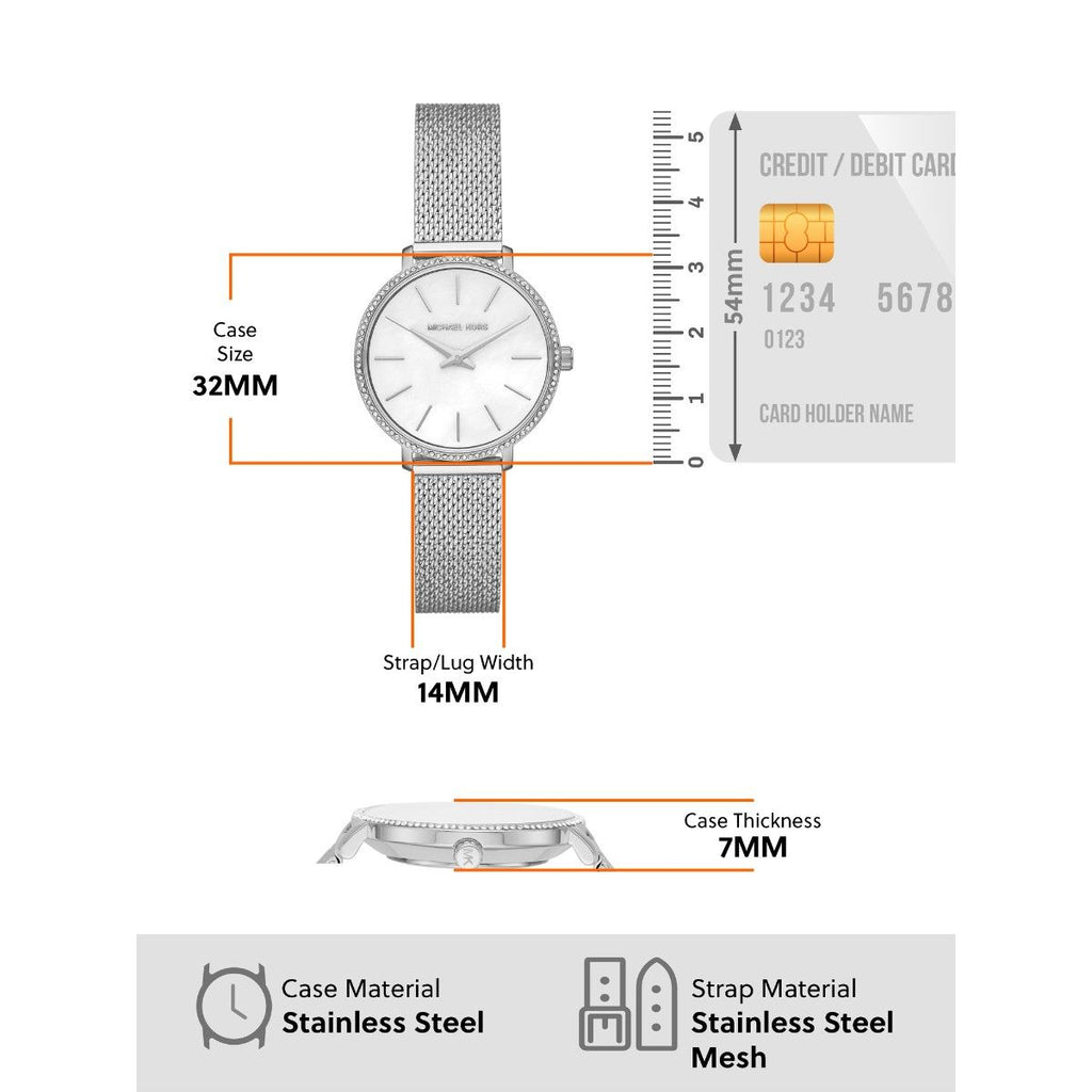 Michael Kors Pyper Quartz Mother of Pearl White Dial Silver Mesh Strap Watch For Women - MK4618 Buy Now By Michael Kors