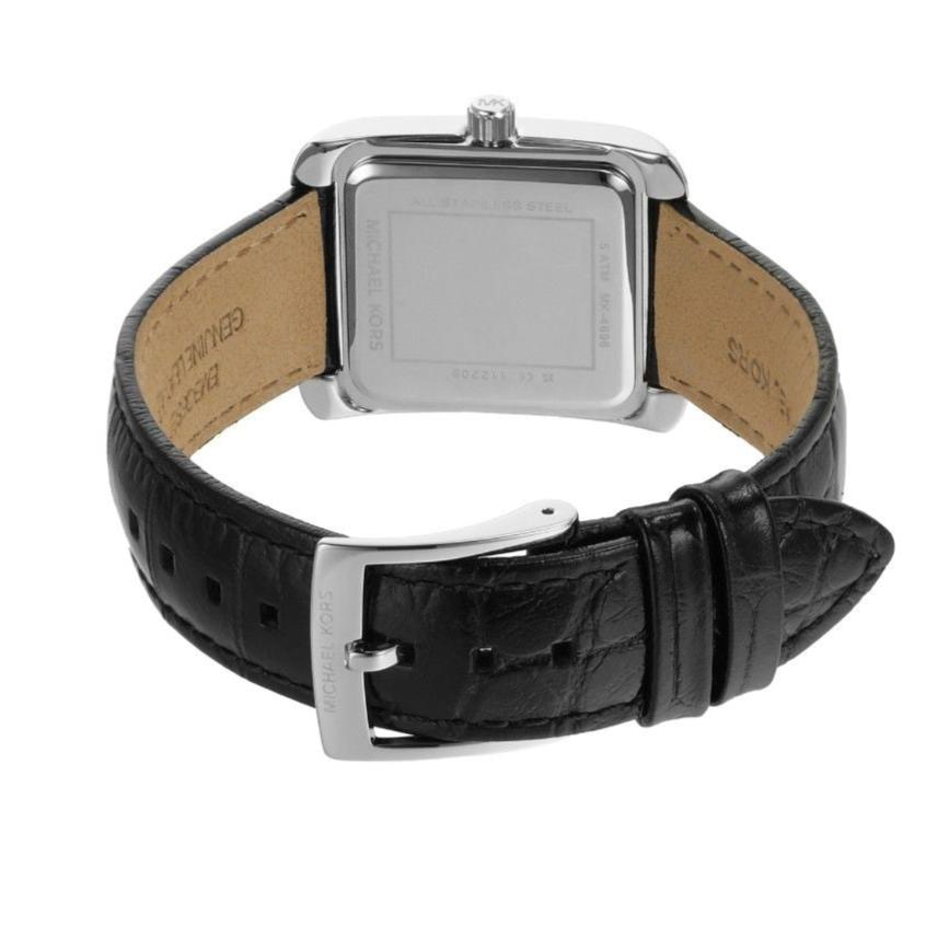 Michael Kors Emery Three Hand Silver Dial Black Leather Strap Watch For Women - MK4696 Buy Now By Michael Kors