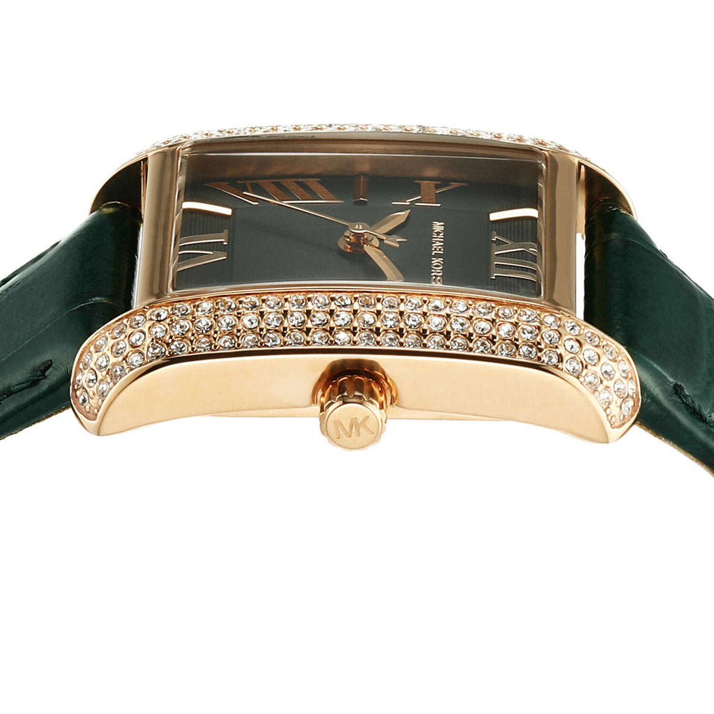 Michael Kors Emery Quartz Diamonds Green Dial Green Leather Strap Watch For Women - MK4697 Buy Now By Michael Kors