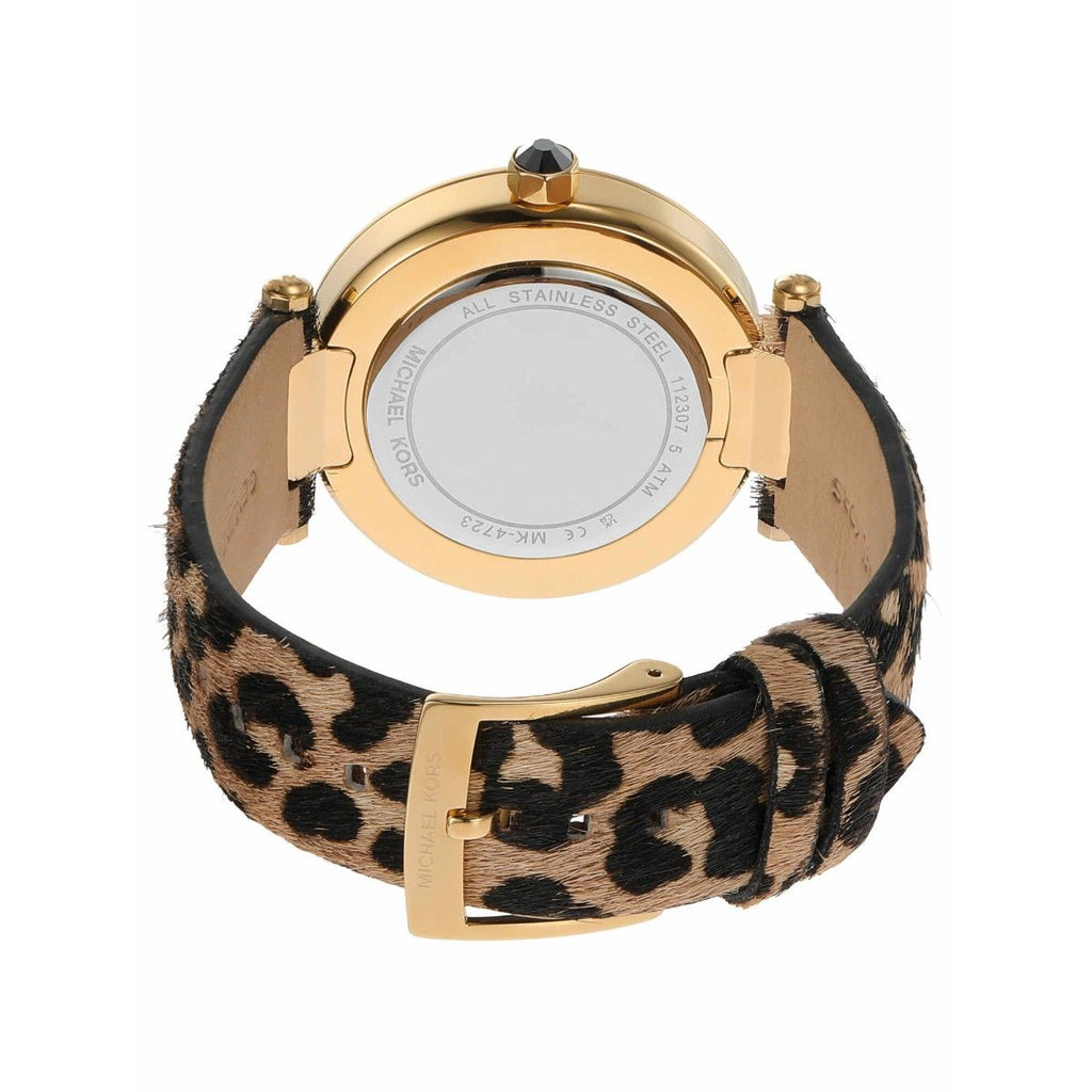 Michael Kors Parker Black Dial Cheetah Print Brown Leather Strap Watch For Women - MK4723 Buy Now By Michael Kors