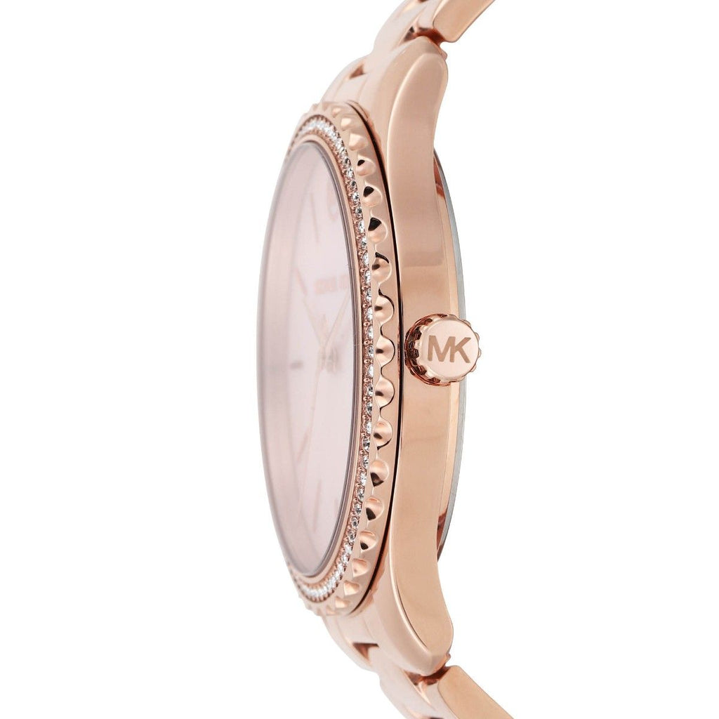 Michael Kors Layton Three Hand Pink Dial Rose Gold Steel Strap Watch For Women - MK6848 Buy Now By Michael Kors