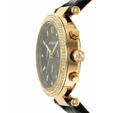 Michael Kors Parker Chronograph Black Dial Black Leather Strap Watch For Women - MK6984 Buy Now By Michael Kors