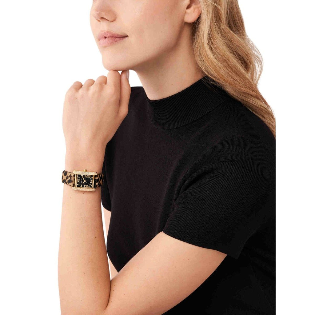 Michael Kors Emery Quartz Diamonds Black Dial Cheetah Print Leather Strap Watch For Women - MK7387 Buy Now By Michael Kors